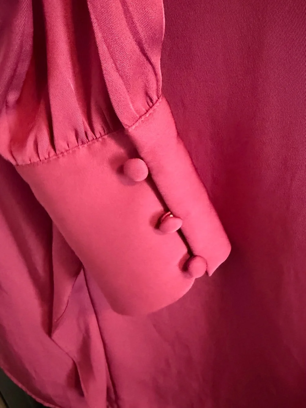 Express Hot Pink Ruffle Long-Sleeve Top - Picture 3 of 4
